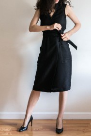 Just Patterns Black Linda Wrap Dress by Sewing Tidbits